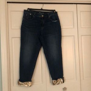 Sequin Ankle Boyfriend Jean